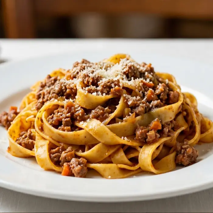 Tagliatelle al Ragù, traditional dish from Bologna