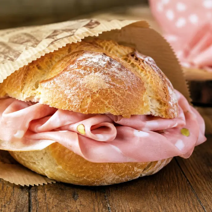 Pane con la Mortadella, traditional dish from Bologna