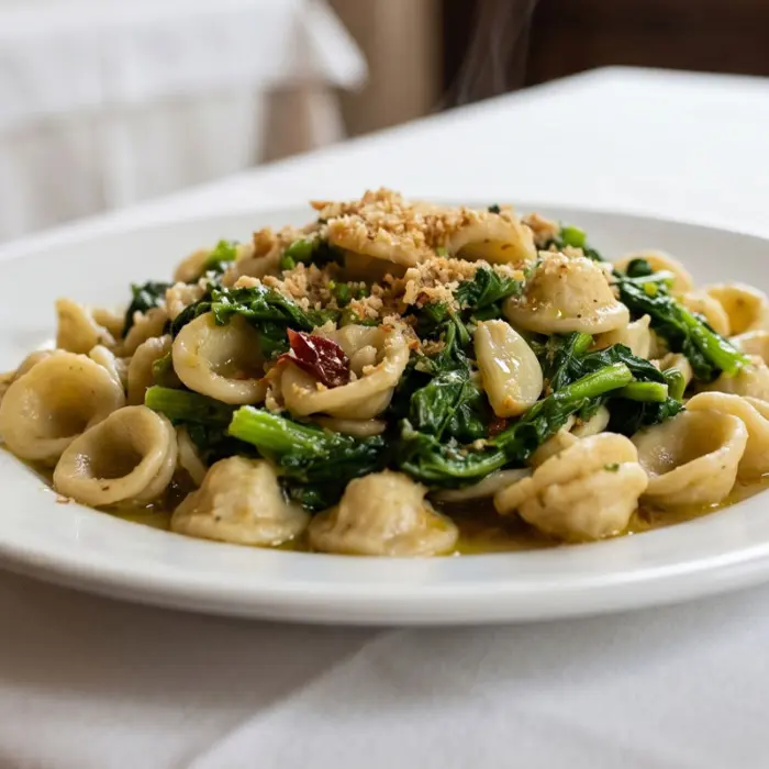 Orecchiette alle Cime di Rapa, traditional dish from Bari