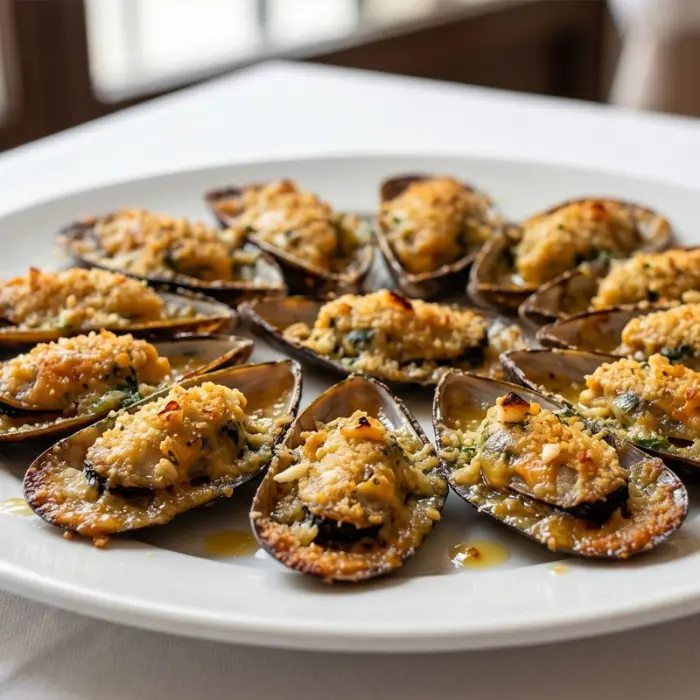 Cozze Gratinate alla Pugliese, traditional dish from Bari